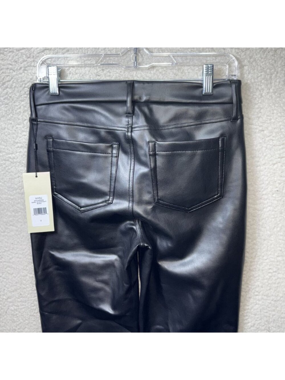 NYDJ 2 Sculpt-Her Marilyn Straight Faux Leather Pants Black LiftXTuck NEW - Picture 9 of 9